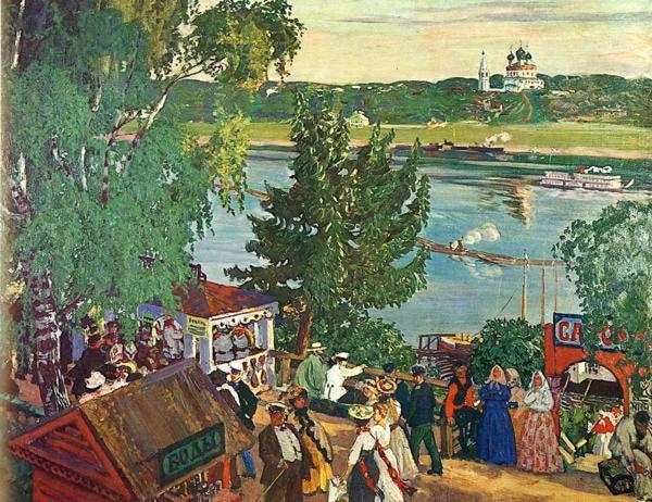 Boris Kustodiev Promenade Along Volga River Sweden oil painting art